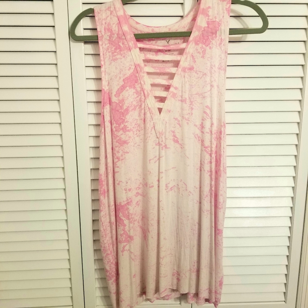 AE Pink Tie Dye Tank Top
